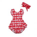 Red Reindeer Frilly Christmas Romper & Headband