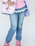 Curious Wonderland Heart Patch Frill Denim Jeans (Size 7) 