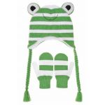 Fancy Frog Beanie/Hat and Mittens Set