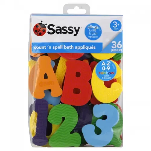 Sassy Count n Spell Bath Appliques Pastle - 36 piece set