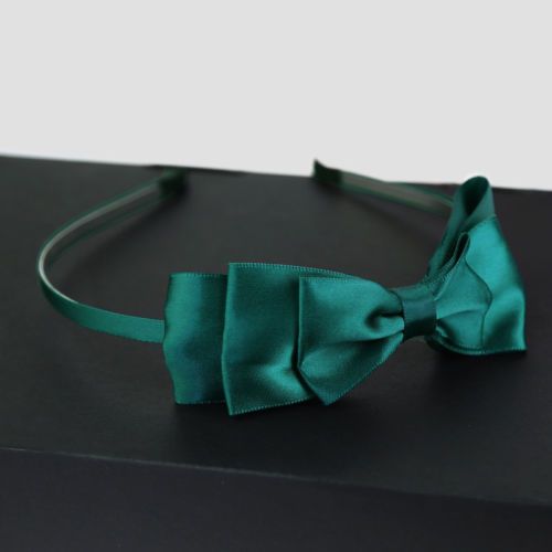 Multi Layer Green Bow Headband
