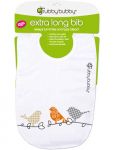 Grubby Bubby Extra Long Bib - Birds - Stone, Orange, Grey