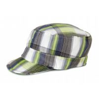 Baby Plaid Cap Sizes 0 to12 months (Colour: Grasshopper)