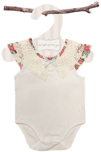 Love Henry Rose Lace Collar Romper  (Sizes 00 to 2)