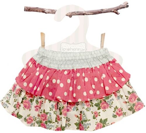 Love Henry Rose Frilly Pilchers Skirt (Sizes 000 to 2)