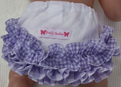 Frilly Tushies - Mauve Gingham Nappy Cover