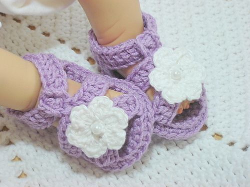 Crochet Flower Sandals - Various Colours