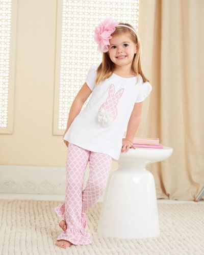 Mud Pie -Bunny Tunic and Leggings Pants Set (Only size 5 left)