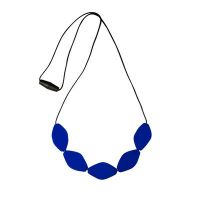 MummaBubba Jewellery - Chew Necklace - Large Tulip Beads - Brilliant Blue