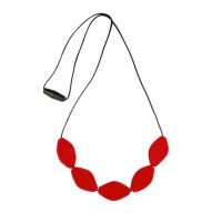 MummaBubba Jewellery - Teething Necklace - Large Tulip Beads - Deep Red
