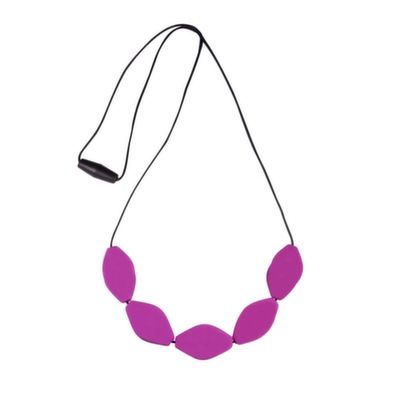 MummaBubba Jewellery - Chewable Necklace - Large Tulip Beads - Purple