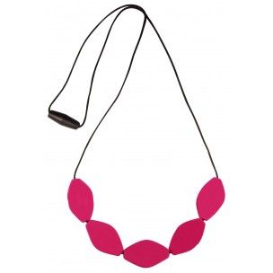 MummaBubba Jewellery - Chew Necklace - Large Tulip Beads - Hot Pink