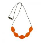 MummaBubba Jewellery - Chew Necklace - Large Tulip Beads - Orange