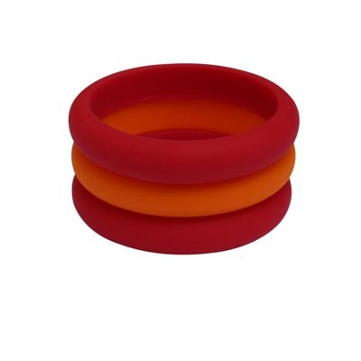 MummaBubba Jewellery - Teething Three Bangle Set -Orange and Red