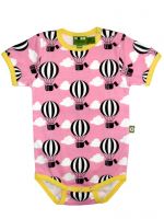 Nosh Organics - Balloon Pink Short Sleeve Onsie - 100% organic cotton