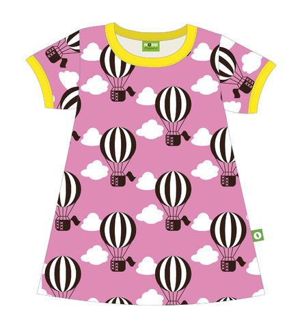 Nosh Organics - Balloon Pink Short Sleeve Dress