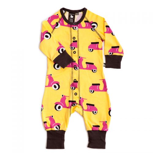 Nosh Organics - Scooter Yellow/Pink Playsuit/Onsie - Organic Cotton