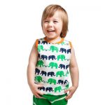 Nosh Organics - Elephant Green Sleeveless T-Shirt /Singlet (Only 9-12 months left)