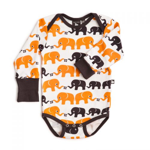 Nosh Organics - Elephant Unisex Longsleeve Onsie/Bodysuit