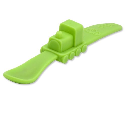 Oogaa Silicone Train Spoon - Green