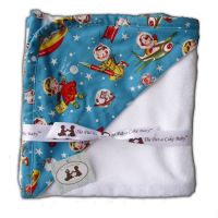 Pat a Cake Baby Retro Rockets Hooded Towel