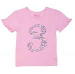 3 Year Old Birthday Pink Ruffled Tee