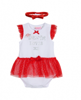 Santa Loves Me - Skirted Bodysuit & Headband - Baby Christmas Outfit