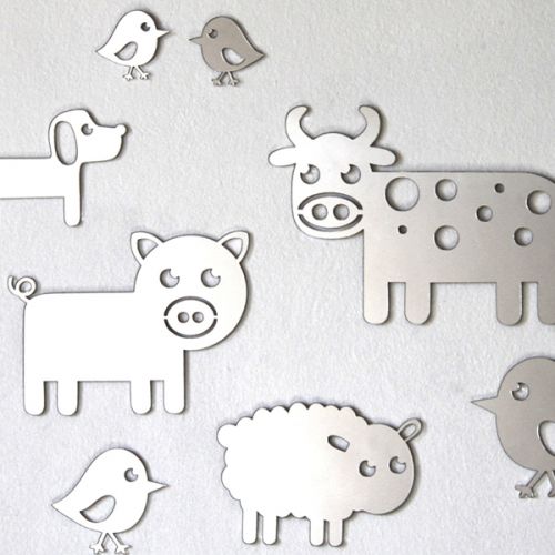 Shatterproof Farm Animals Mirror Set