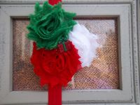 Shabby Chic Rosette Christmas Headbands