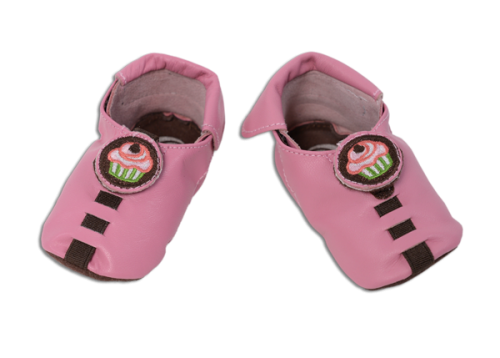 Shupeas - Pink Swirly Cupcake- Fits Baby to Toddler (4 Sizes in One Shoe)