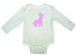 Silkberry Baby -Bamboo Longsleeve Onesie - Cotton Candy Giraffe (only 6-12mths left)