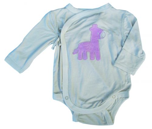 Silkberry Baby -Bamboo Kimono Onsie- Newborn - Giraffe Cotton Candy