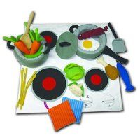 Stove Top,  Cooking Set and Food