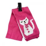 Hot Pink Kitty Kat Knit Scarf