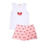 Spotty Bow - Girl Summer Sleeveless Pjs (Last Sizes Left 4 & 5)