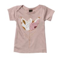 Zebi Baby Pink Tulip Organic Cotton Short Sleeve Tee