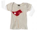 Zebi Baby Red Bird Long Sleeve Tee - 100% organic cotton