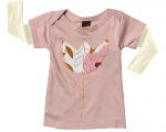 Zebi Baby Pink Tulip Long Sleeve Tee  - 100% organic cotton