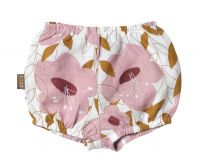 Zebi Baby Pink Floral Linen Nappy cover/shorts