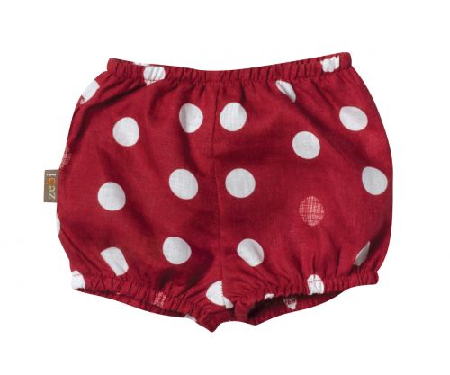 Zebi Baby Red Dot Linen nappy cover/shorts