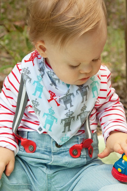 Robot Bibska Bibs - Bandana Bib - Dribble Bib - Baby Bibs - Not Another Baby Shop